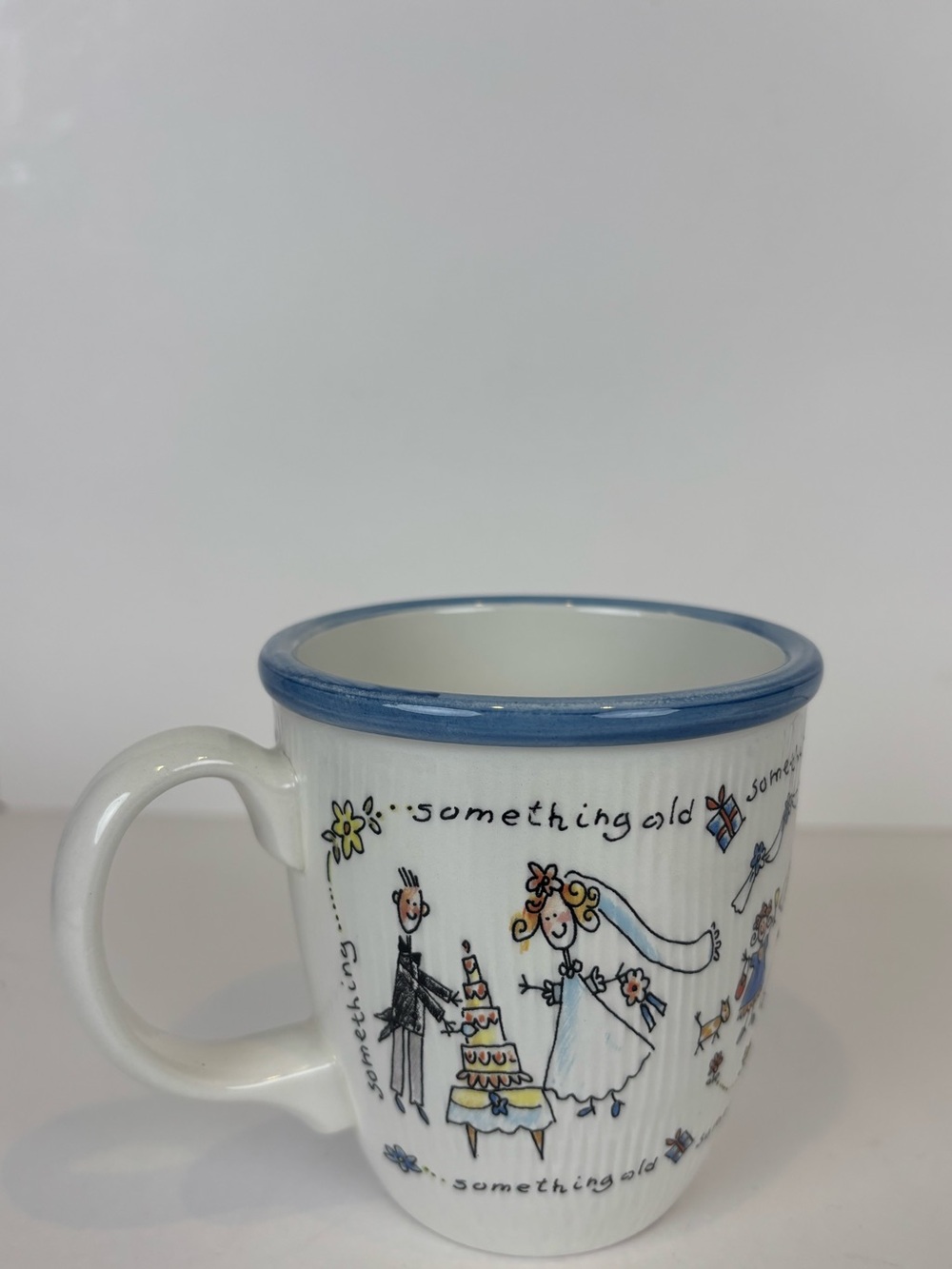 VTG Spose Italy Wedding Mug Brunelli Whimsical Bride & Groom Ceramic Coffee Cup